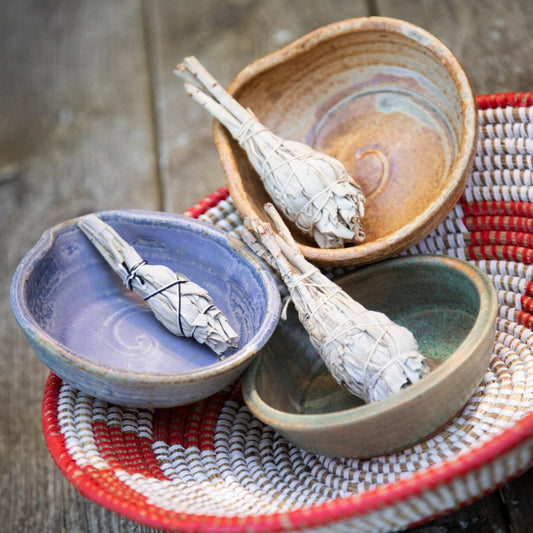 Handcrafted Ceramic Smudge Bowl and Sage